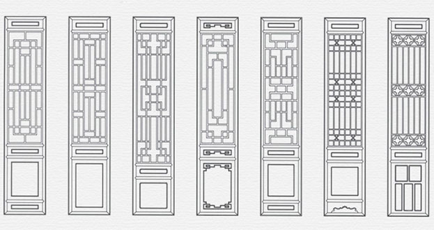 苏仙常用中式仿古花窗图案隔断设计图